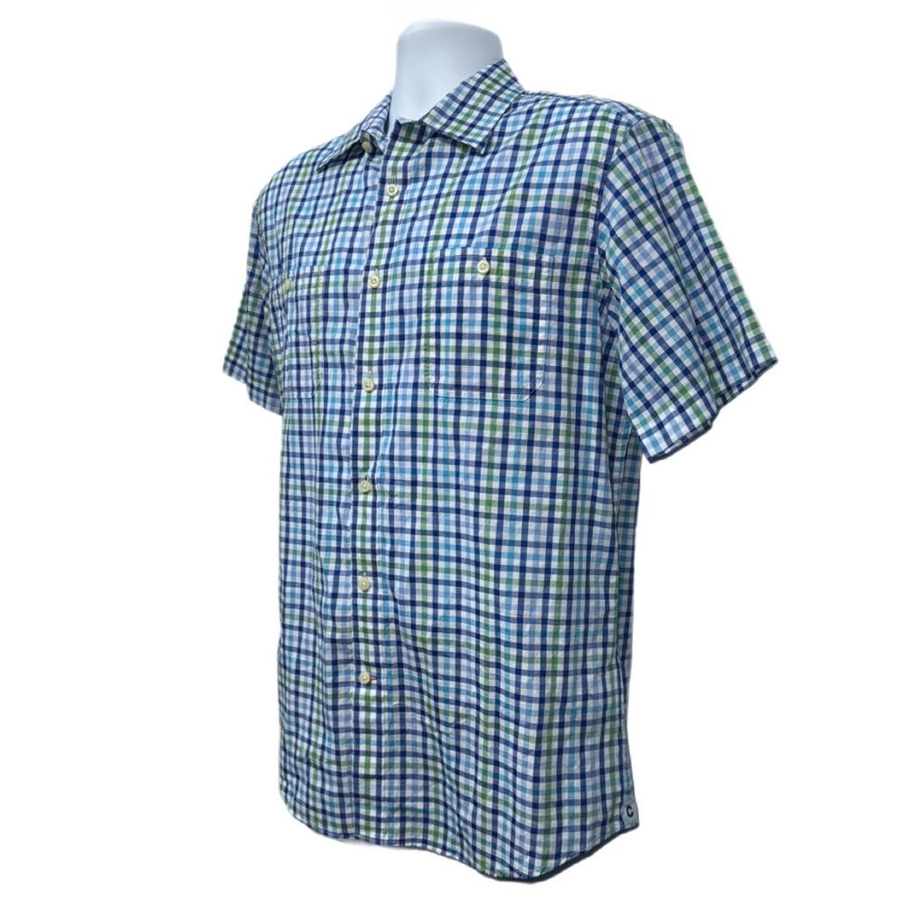 Daniel Cremieux Short Sleeve 38 Classic Button Down | Blue Plaid | Men’s- Medium - Picture 3 of 11